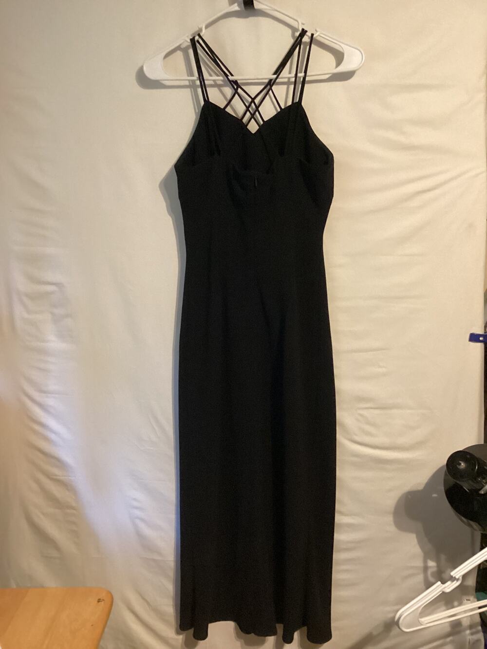 1153 EVAN-PICONE Spaghetti Strap Sheath Party Midi Dress Black Size 4